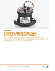 KHR500 HIGH-VOLTAGE 600 AMP CONTACTORS