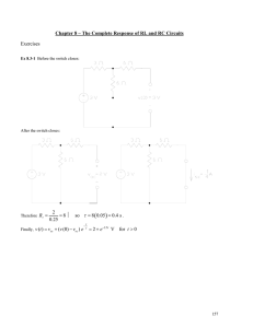 Chapter 8 – The Complete Response of RL and RC Circuits