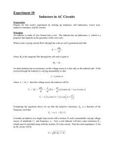 Experiment 10 Inductors in AC Circuits ε ε