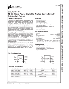 DAC121S101 12-Bit Micro Power Digital-to