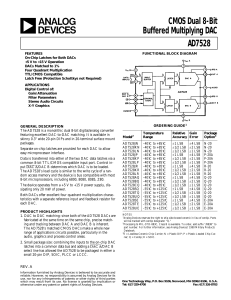 CMOS Dual 8-Bit Buffered Multiplying DAC AD7528