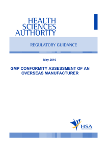 gmp conformity assessment of an overseas manufacturer