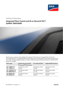 Technical Information - Integrated Plant Control and Q on Demand