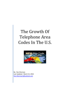 the growth of telephone area codes in the us