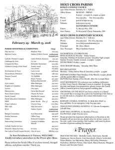February 29 - Holy Cross Parish