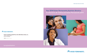 Your 2014 Kaiser Permanente physician directory Su directorio de