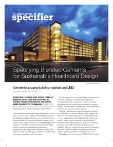 2013, "Specifying Blended Cements for Sustainable Healthcare