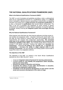 the national qualifications framework (nqf)