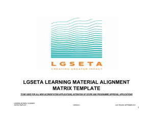 learning programme alignment matrix template