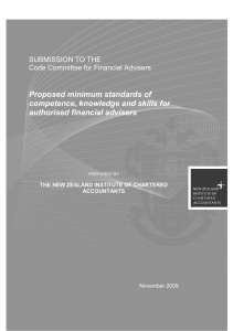 Proposed minimum standards of competence, knowledge and skills