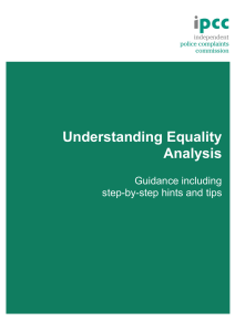 Understanding Equality Analysis - Independent Police Complaints