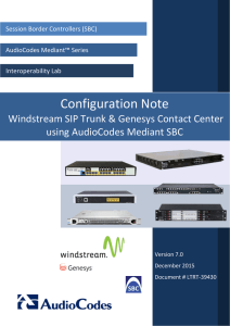Windstream SIP Trunk with Genesys Contact Center