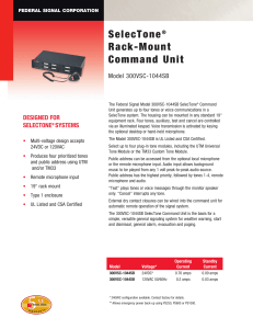 SelecTone® Rack-Mount Command Unit
