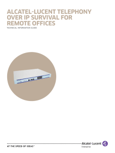 alcatel-lucent telephony over ip survival for remote offices
