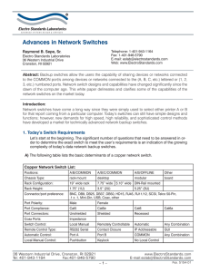 Advanced in Network Switches - Electro Standards Laboratories