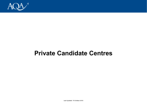 Private Candidates Centres