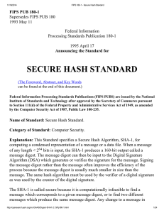 secure hash standard