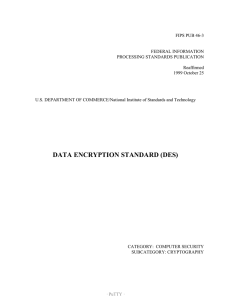 FIPS 46-3, Data Encryption Standard (DES)