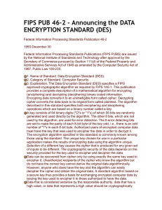 FIPS PUB 46-2 - Announcing the DATA ENCRYPTION STANDARD