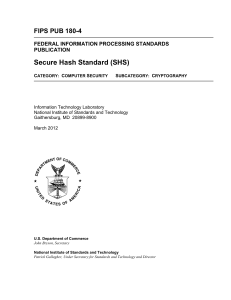 FIPS 180-4, Secure Hash Standard (SHS)