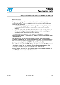 Using the STM8L16x AES hardware accelerator