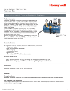 Honeywell Ambient Air Pumps_Technical Data