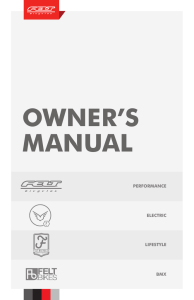 owner`s manual - Felt Bicycles