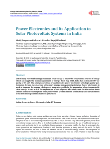 Power Electronics and Its Application to Solar Photovoltaic Systems