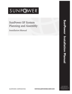 SunPower SF System Planning and Assembly Installation Manual