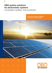 OBO system solutions for photovoltaic systems
