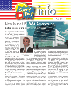 New in the US: SMA America Inc.