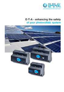 E-T-A - enhancing the safety of your photovoltaic system