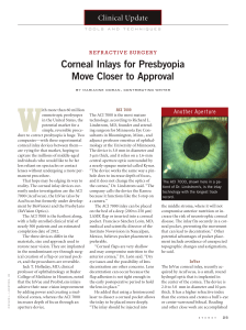 Corneal Inlays for Presbyopia Move Closer to Approval
