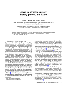 Lasers in refractive surgery: history, present, and future