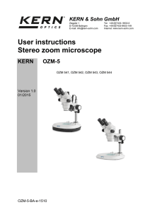 User instructions Stereo zoom microscope KERN OZM-5