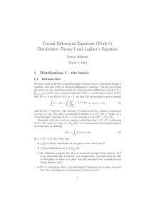 Partial Differential Equations (Week 5) Distribution