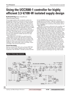 Using the UCC3580-1 controller for highly efficient 3.3-V/100