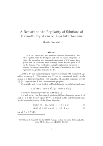A Remark on the Regularity of Solutions of Maxwell`s Equations on