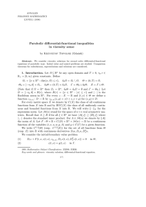 Parabolic differential-functional inequalities in viscosity sense