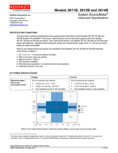 Models 2611B, 2612B and 2614B System SourceMeter Instrument