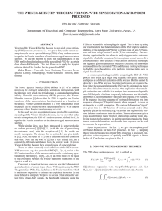 THE WIENER-KHINCHIN THEOREM FOR NON