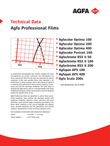 Technical Data Agfa Professional Films