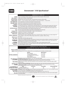 Greensmaster® 3150 Specifications