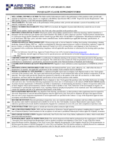 F-60 PO Quality Clause Supplement Form - AIRE