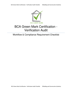 BCA Green Mark Certification - Verification Audit