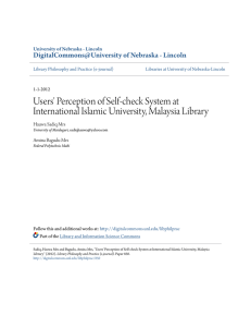 Users` Perception of Self-check System at International Islamic