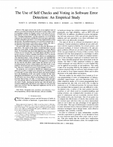 The use of self checks and voting in software error