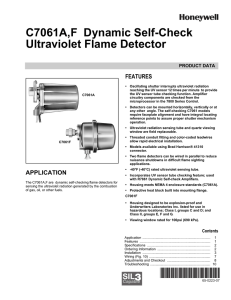 C7061A,F Dynamic Self-Check Ultraviolet Flame Detector