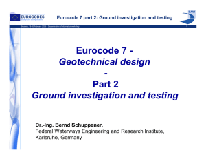 Eurocode 7 part 2: Ground investigation and testing