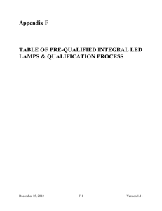 App F LED Lamps and Qualification Process